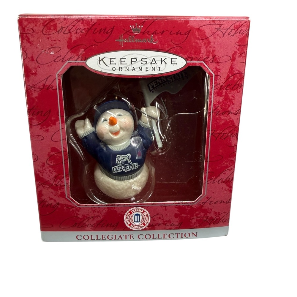 Hallmark Keepsake Penn State Nittany Lions Snowman Ornament 1998 Blue White
